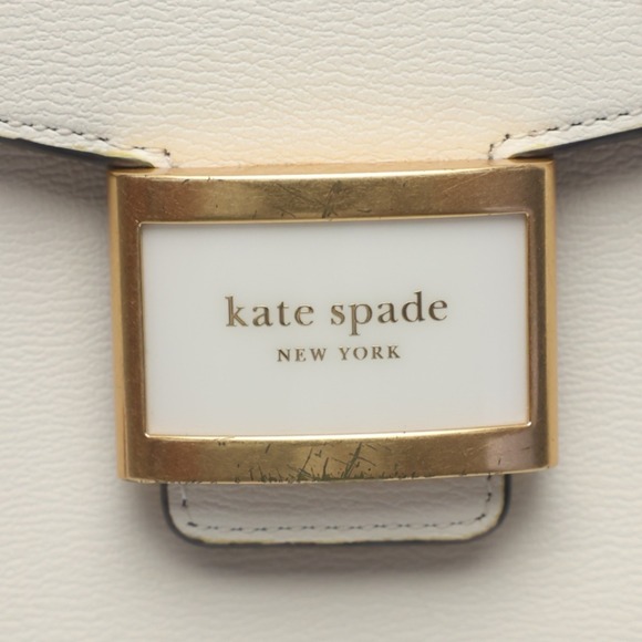 Kate Spade Katie Heart Embellished Small Top Leather Bag in White